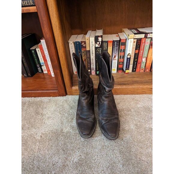 Durango crush distressed leather women's slouch cowboy boot sz 7 euc - Picture 3 of 8